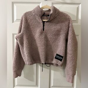 Calvin Klein Sherpa Half-Zip Cropped Pullover Sweater